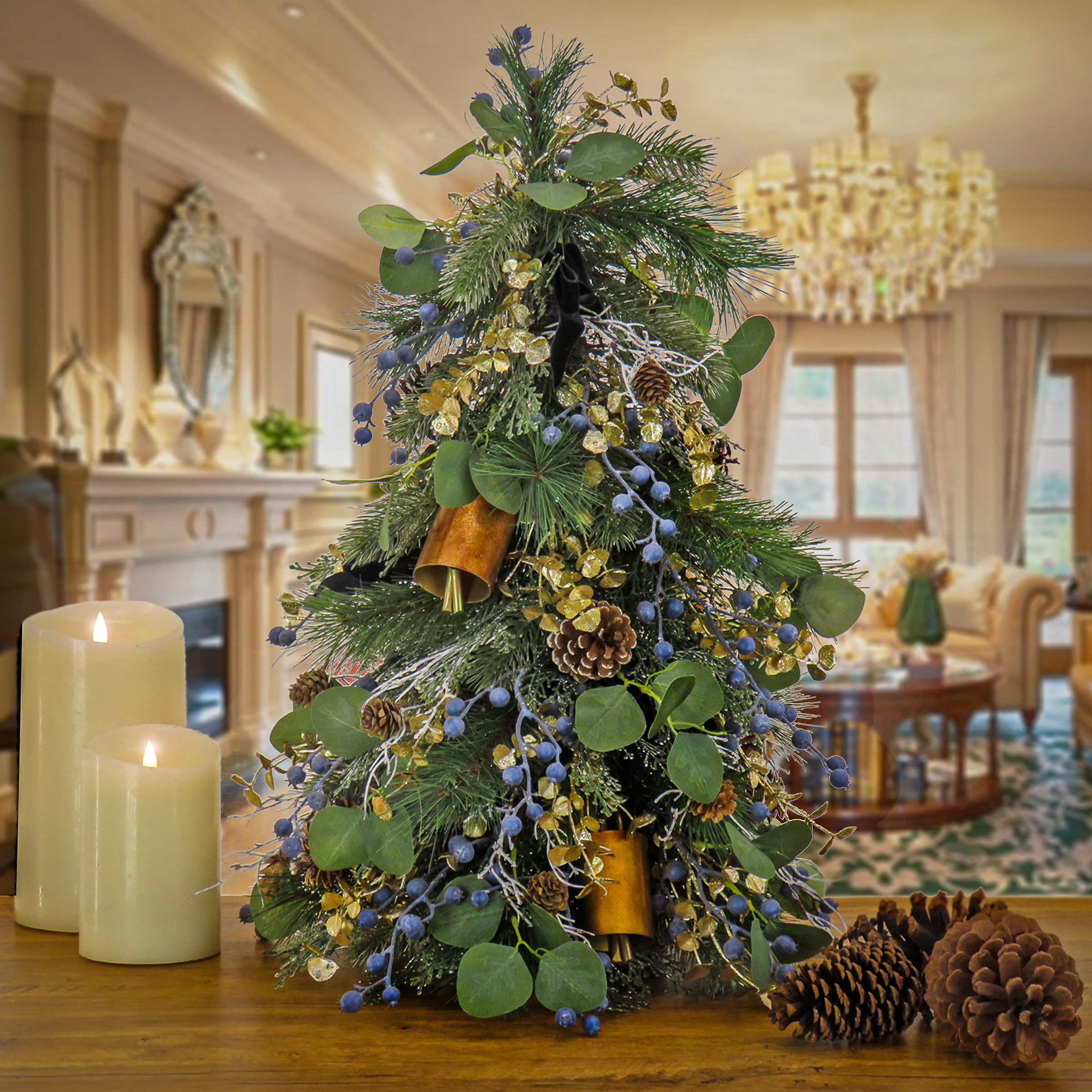 National Tree Company 26" HGTV Home Collection Swiss Chic Topiary Tree
